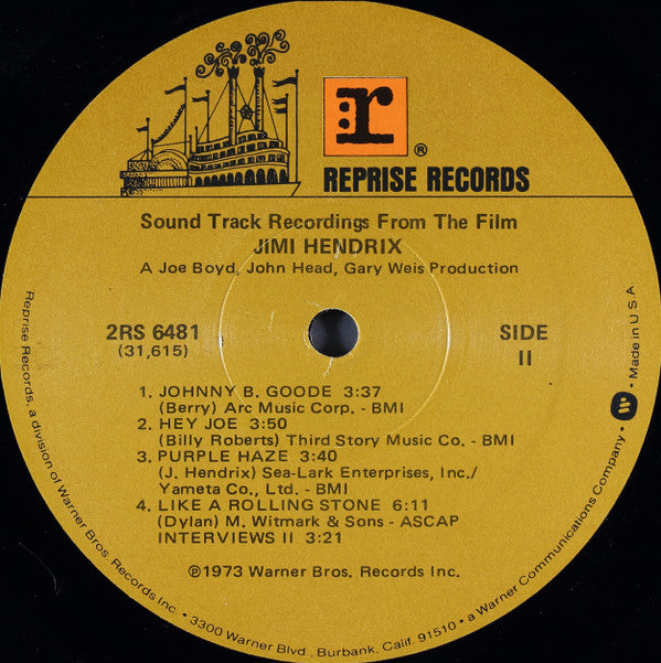 Jimi Hendrix : Sound Track Recordings From The Film "Jimi Hendrix" (2xLP, Album, RP, Win)