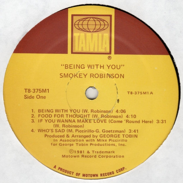 Smokey Robinson : Being With You (LP, Album)