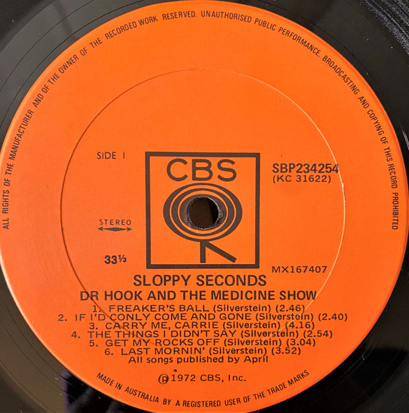 Dr. Hook & The Medicine Show : Sloppy Seconds (LP, Album)