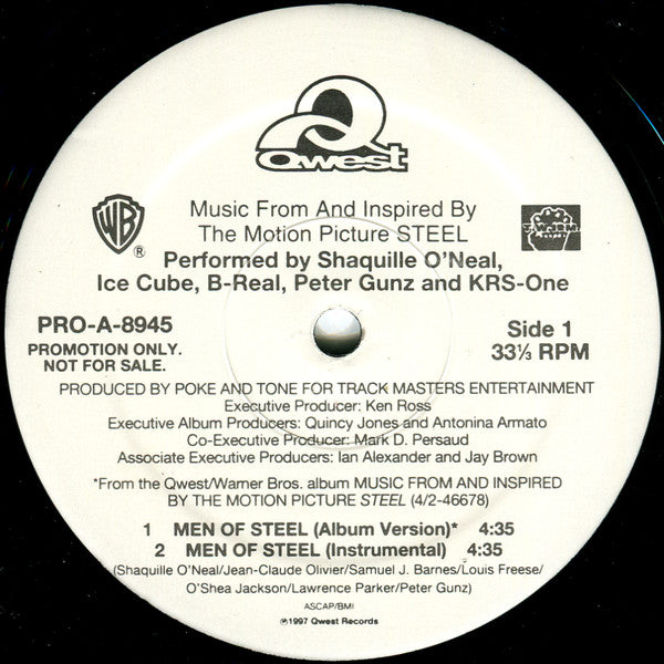 Shaquille O'Neal, Ice Cube, B-Real, Peter Gunz, KRS-One : Men Of Steel (12", Promo)