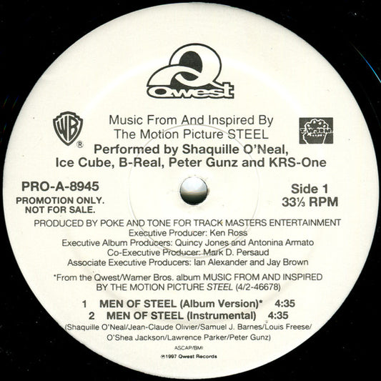 Shaquille O'Neal, Ice Cube, B-Real, Peter Gunz, KRS-One : Men Of Steel (12", Promo)