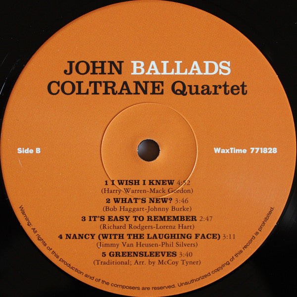 John Coltrane Quartet* : Ballads (LP, Album, Ltd, RE, RM, 180)