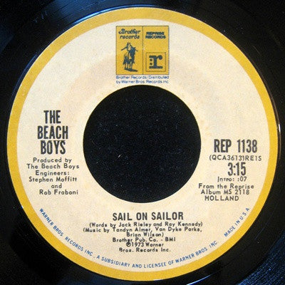 The Beach Boys : Sail On Sailor (7", Single)