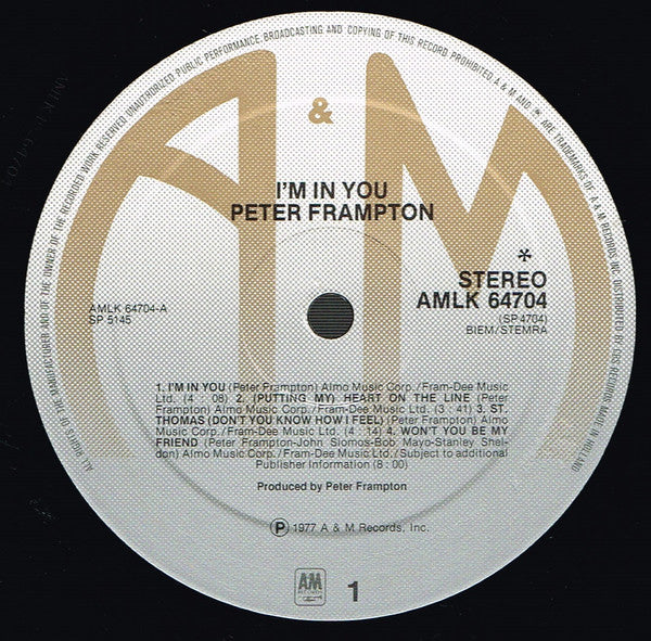 Peter Frampton : I'm In You (LP, Album)