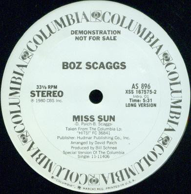 Boz Scaggs : Miss Sun (12", Promo)