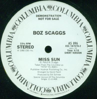 Boz Scaggs : Miss Sun (12", Promo)