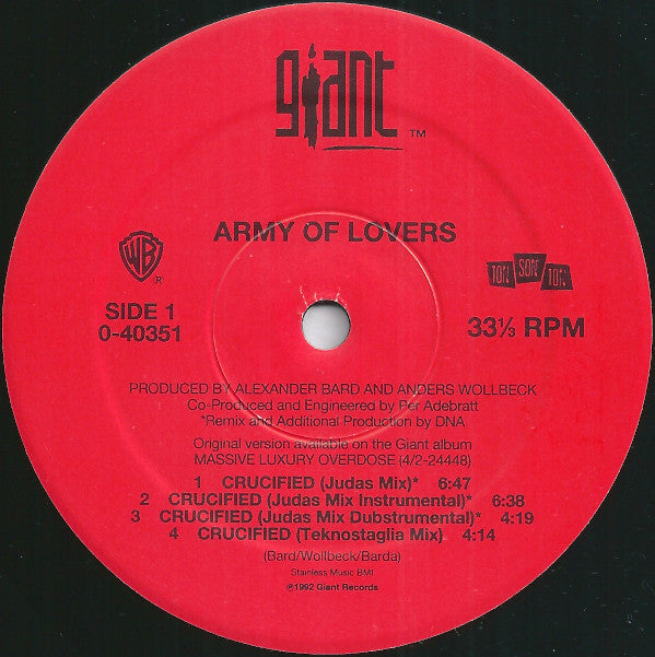 Army Of Lovers : Crucified / Ride The Bullet (12", Maxi)