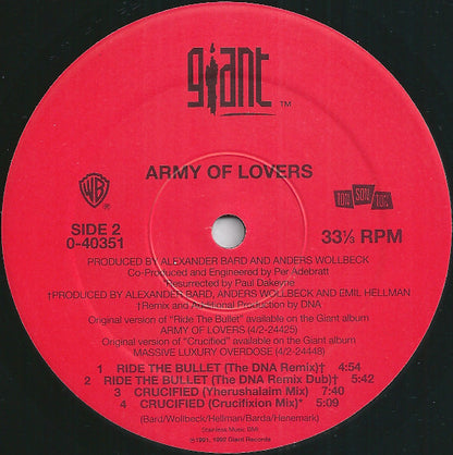 Army Of Lovers : Crucified / Ride The Bullet (12", Maxi)