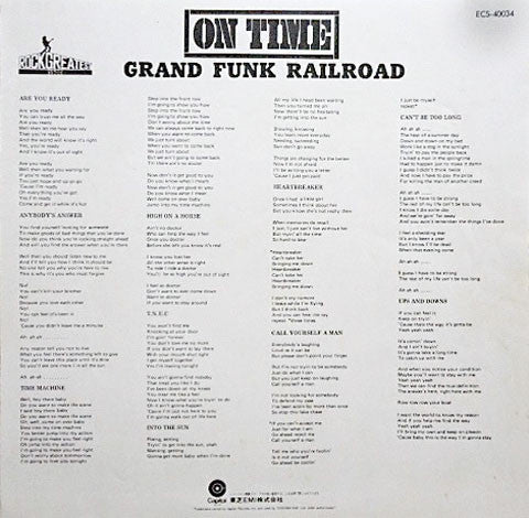 Grand Funk Railroad : On Time (LP, Album, RE)