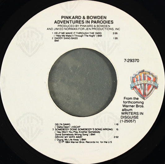 Pinkard & Bowden : Adventures In Parodies (7", Styrene)
