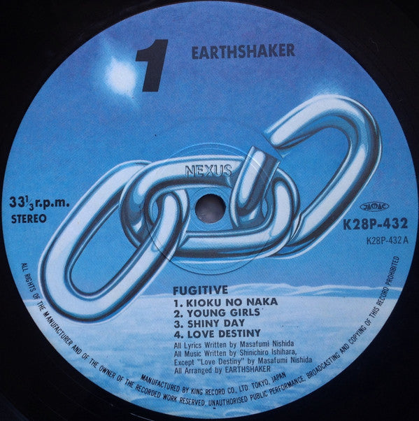 Earthshaker = アースシェイカー* : Fugitive = フュージティヴ (LP, Album, Ini)