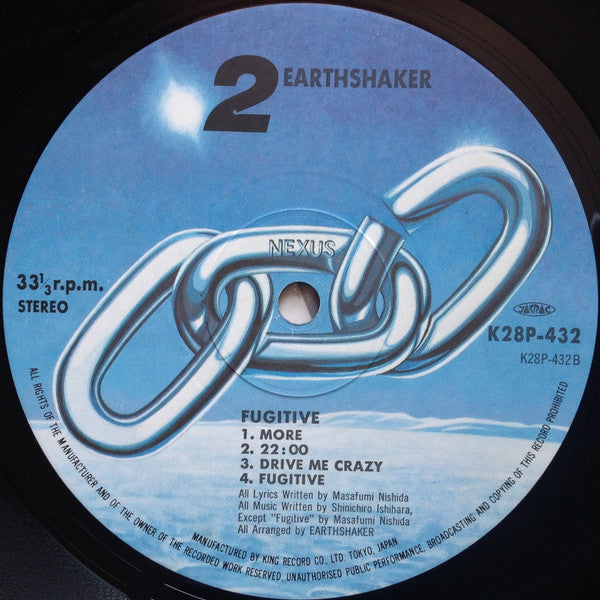 Earthshaker = アースシェイカー* : Fugitive = フュージティヴ (LP, Album, Ini)
