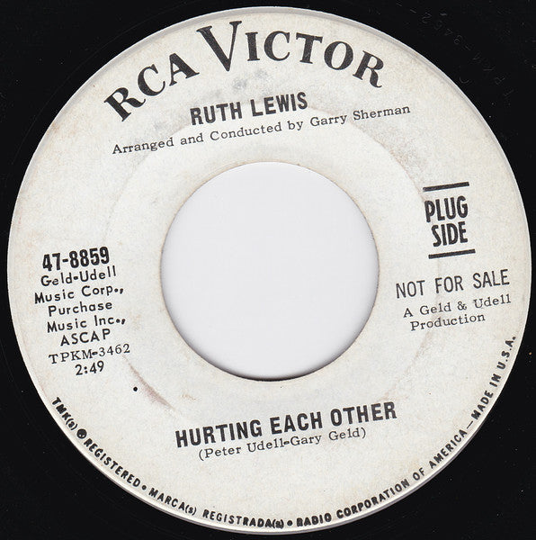 Ruth Lewis : Hurting Each Other (7", Promo)