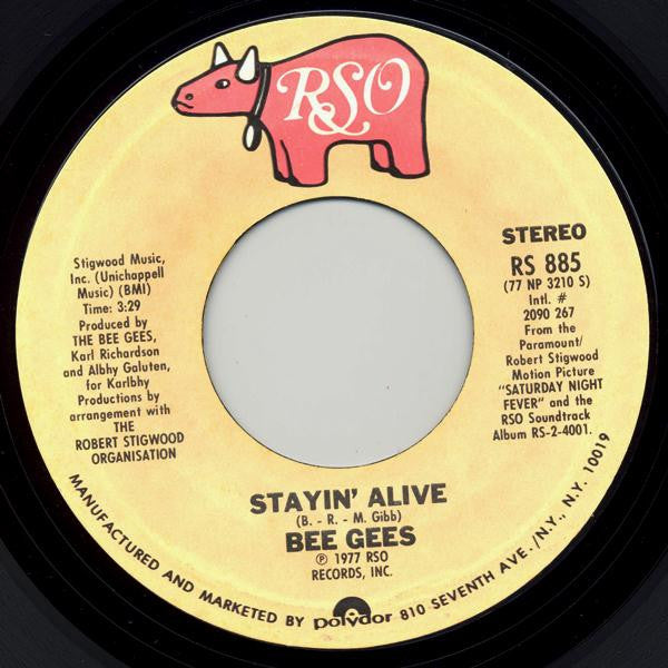 Bee Gees : Stayin' Alive (7", Single, Styrene, Pit)