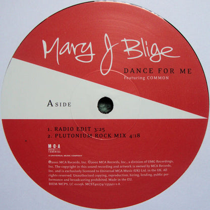 Mary J Blige* Featuring  Common : Dance For Me (12")