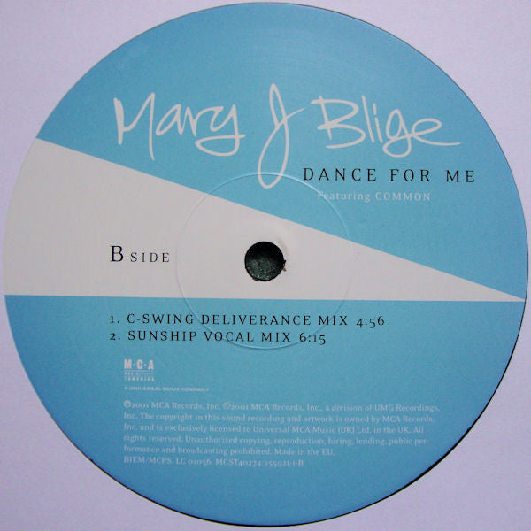 Mary J Blige* Featuring  Common : Dance For Me (12")