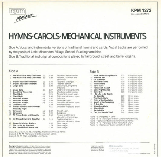 Brian Gulland / Richard Harvey (2) / Little Missenden School : Hymns - Carols - Mechanical Instruments (LP)
