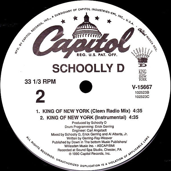 Schoolly D : King Of New York (12")