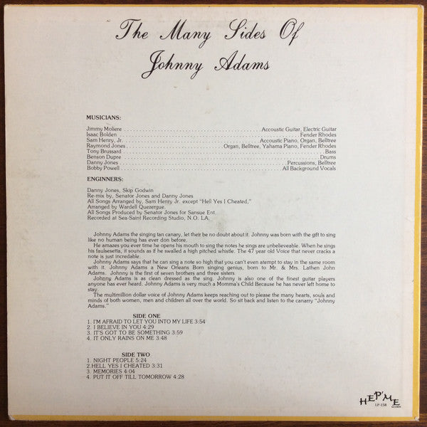 Johnny Adams : The Many Sides Of Johnny Adams (LP, Album)