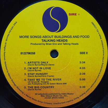 Talking Heads : More Songs About Buildings And Food (LP, Album, RE, 180)