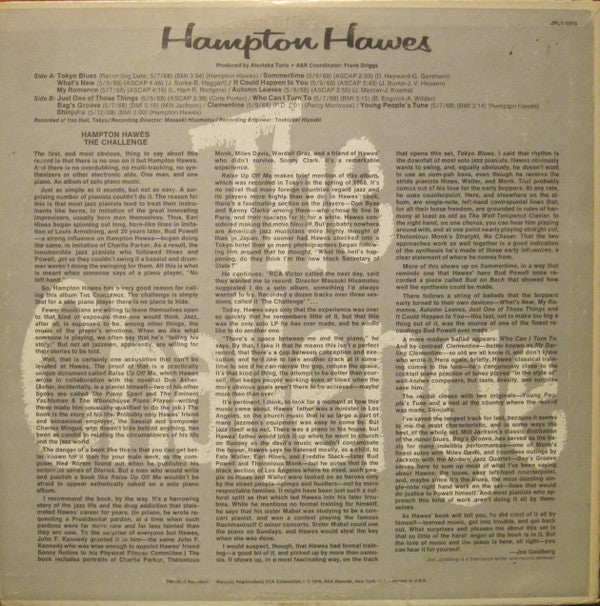 Hampton Hawes : The Challenge (LP, Album, RE)