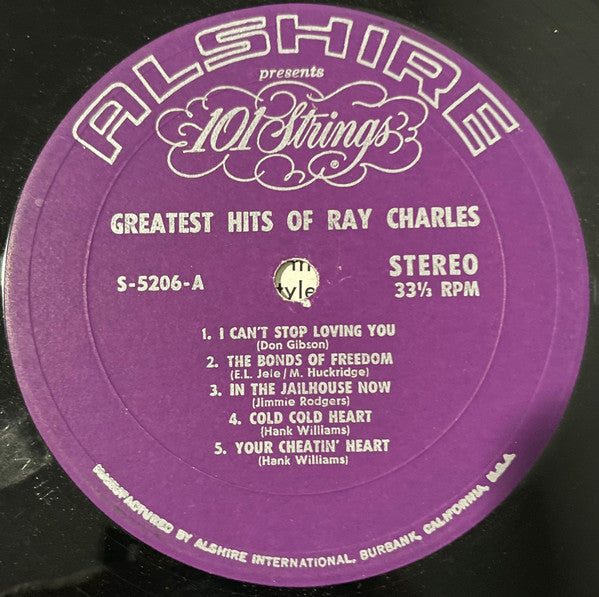 101 Strings : Greatest Hits Of Ray Charles (LP, Album)