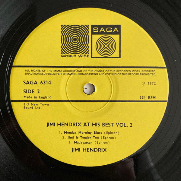 Jimi Hendrix : Jimi Hendrix At His Best (Volume 2) (LP)