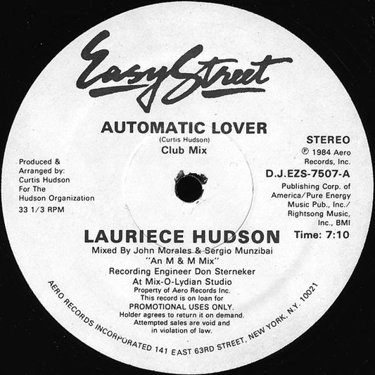 Lauriece Hudson : Automatic Lover (12", Promo)