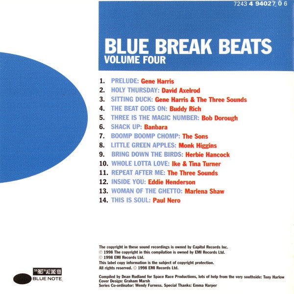Various : Blue Break Beats Volume Four (CD, Comp, Enh)