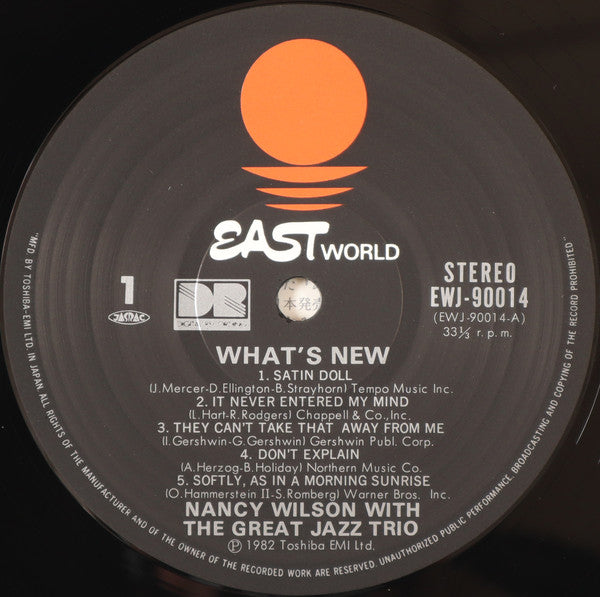 Nancy Wilson With The Great Jazz Trio : What's New (LP, Album)