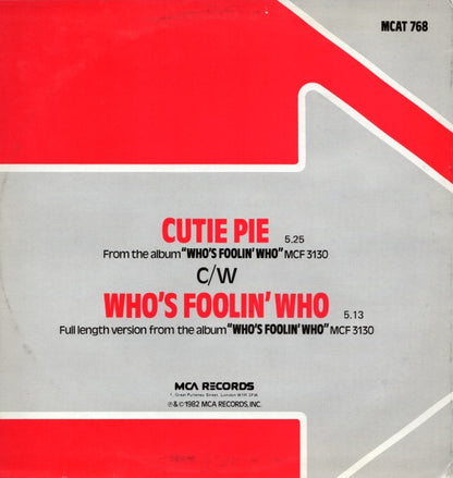 One Way Featuring Al Hudson : Cutie Pie / Who's Foolin' Who (12", Single)