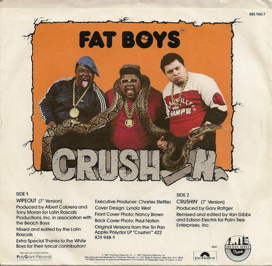 Fat Boys And The Beach Boys : Wipeout! (7", Single, Spe)