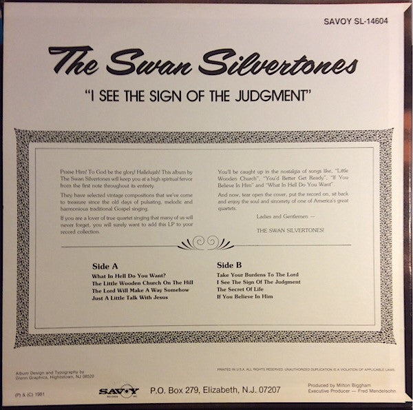 The Swan Silvertones : I See The Sign Of The Judgement (LP, Album)