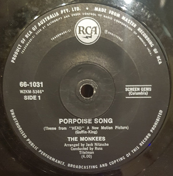 The Monkees : Porpoise Song / As We Go Along (7")