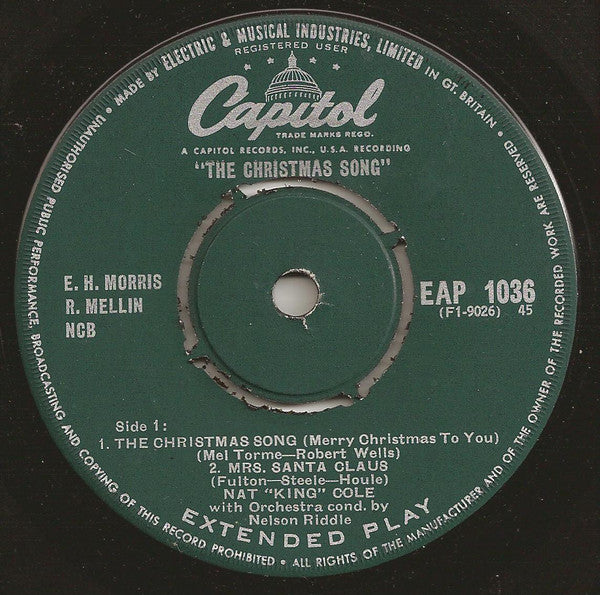 Nat King Cole : The Christmas Song (7", EP)