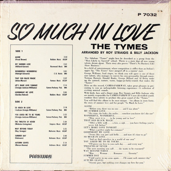 The Tymes : So Much In Love (LP, Album, Mono, All)