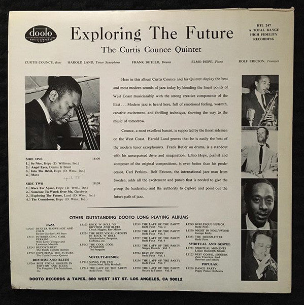 The Curtis Counce Quintet : Exploring The Future (LP, Album, RE)