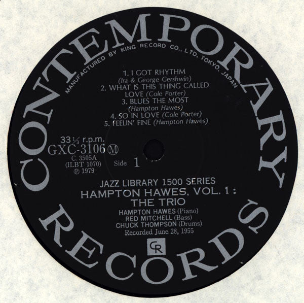 Buy Hampton Hawes Trio : Hampton Hawes Trio, Vol. 1 (LP, Album