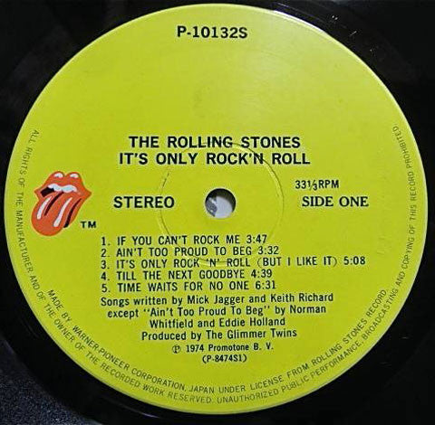 The Rolling Stones : It's Only Rock 'N Roll (LP, Album, RE)