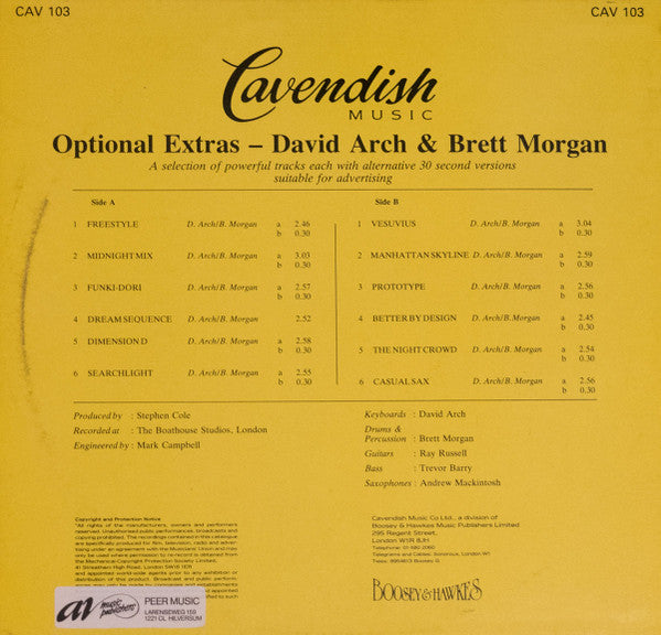 David Arch* & Brett Morgan : Optional Extras (LP, Red)