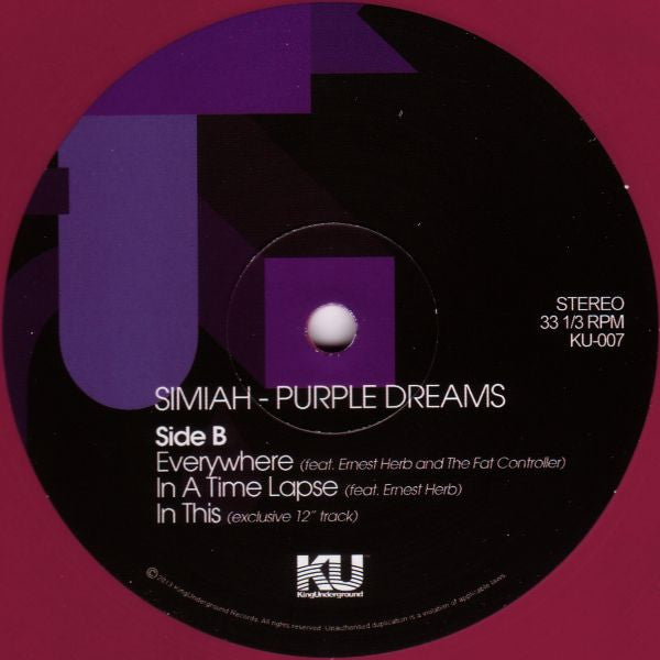 Simiah : Purple Dreams (12", EP, Ltd, Pur)