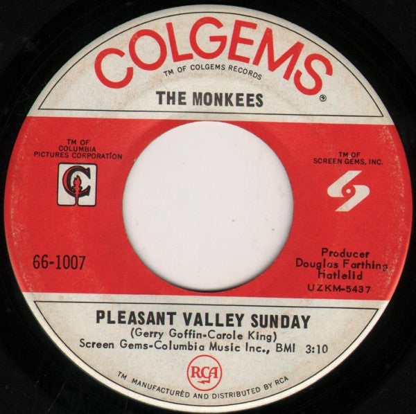 The Monkees : Pleasant Valley Sunday / Words (7", Single, Roc)