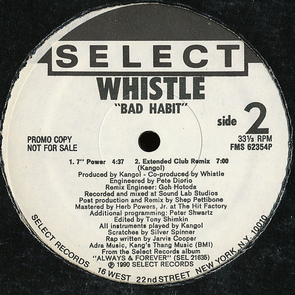 Whistle : Bad Habit (12", Promo)