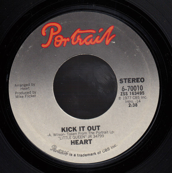 Heart : Kick It Out (7", Single, Styrene)