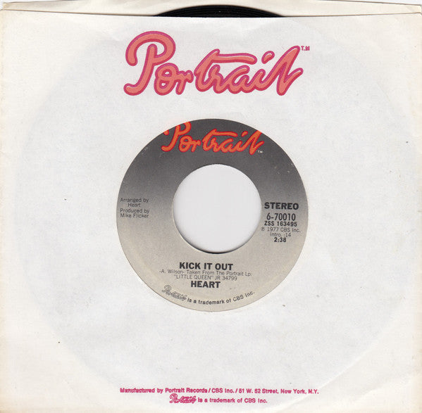 Heart : Kick It Out (7", Single, Styrene)