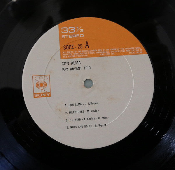 Ray Bryant Trio : Con Alma (LP, Album, RE)