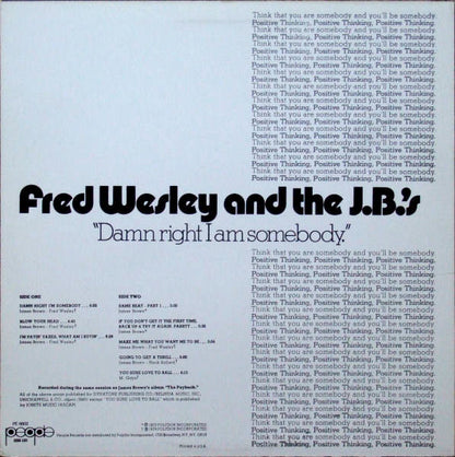 Fred Wesley And The J.B.'s* : Damn Right I Am Somebody (LP, Album, RE)