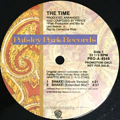 The Time : Shake! (12", Single, Promo)