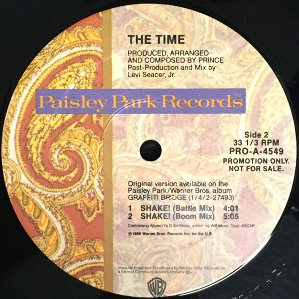 The Time : Shake! (12", Single, Promo)