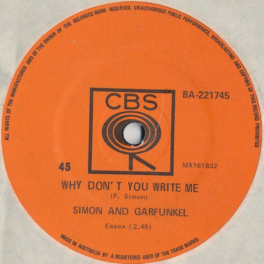 Simon And Garfunkel* : El Condor Pasa (7", Single)